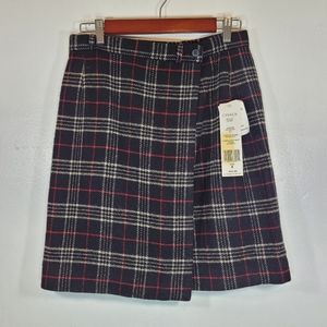 Chaus Wool Blend Uniform Wrap Skirt